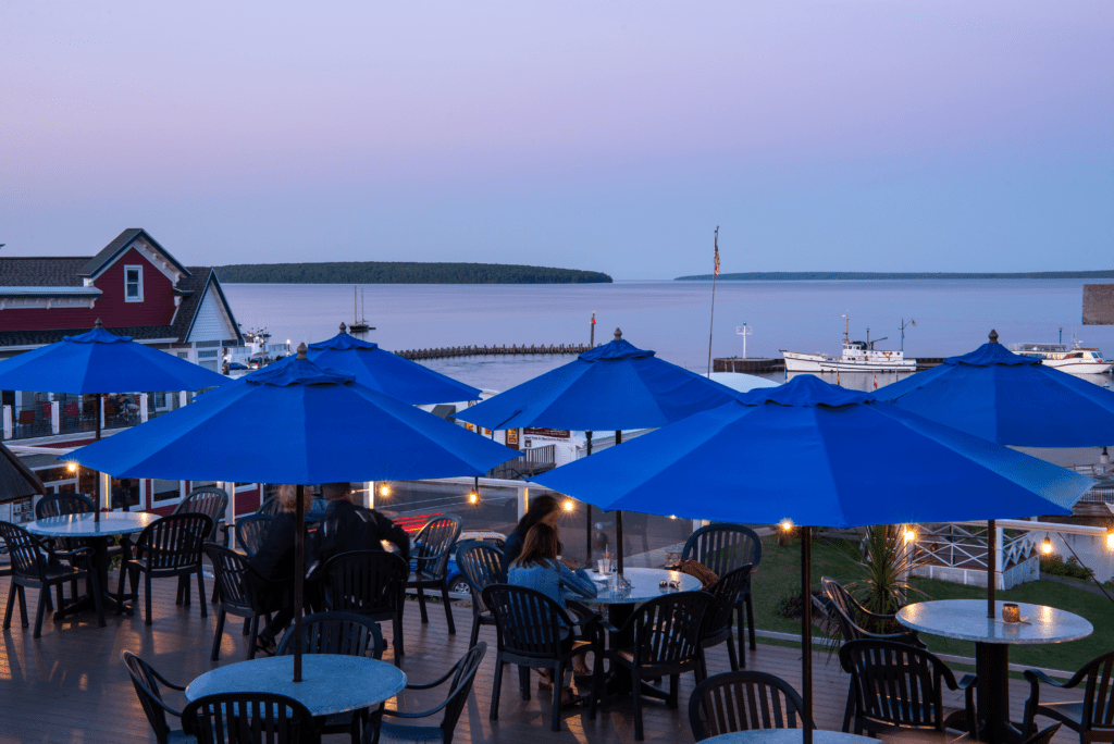 Outdoor dining at Bayfield Inn